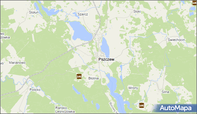 mapa Pszczew, Pszczew na mapie Targeo