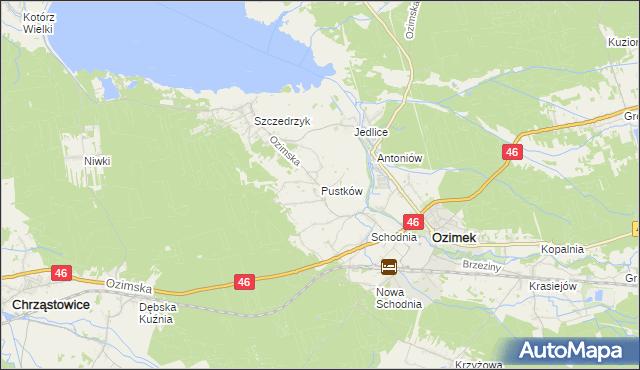mapa Pustków gmina Ozimek, Pustków gmina Ozimek na mapie Targeo