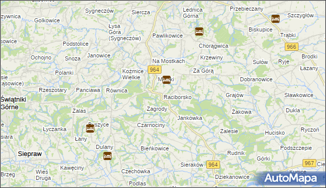 mapa Raciborsko, Raciborsko na mapie Targeo