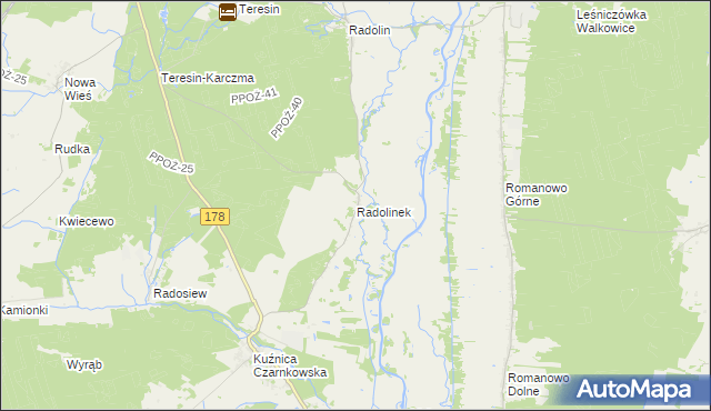 mapa Radolinek, Radolinek na mapie Targeo