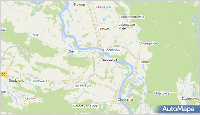 mapa Radoszyce gmina Rudna, Radoszyce gmina Rudna na mapie Targeo