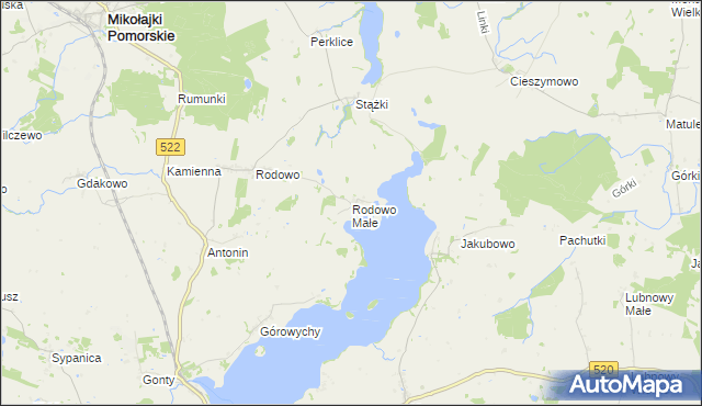 mapa Rodowo Małe, Rodowo Małe na mapie Targeo