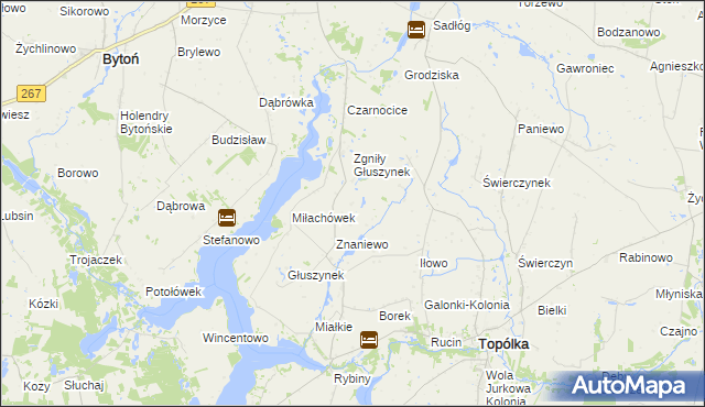 mapa Rogalki, Rogalki na mapie Targeo