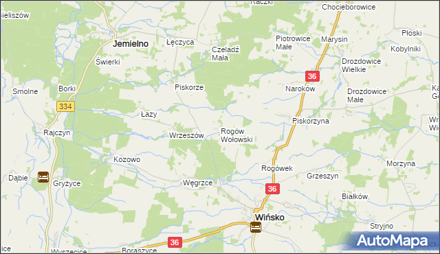 mapa Rogów Wołowski, Rogów Wołowski na mapie Targeo