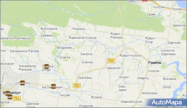 mapa Rzepinek gmina Pawłów, Rzepinek gmina Pawłów na mapie Targeo