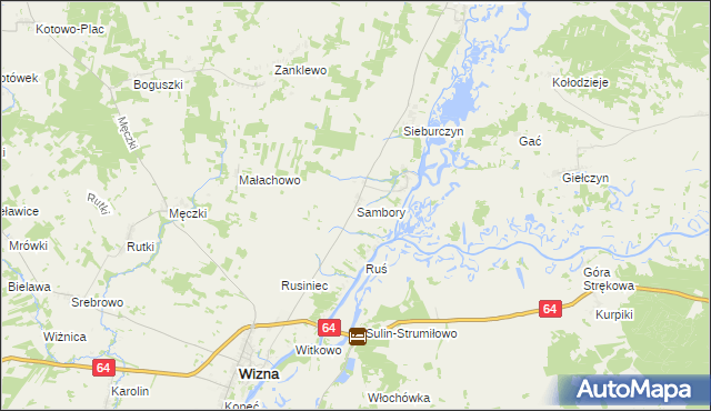 mapa Sambory, Sambory na mapie Targeo