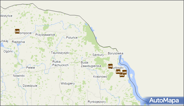 mapa Sankury, Sankury na mapie Targeo