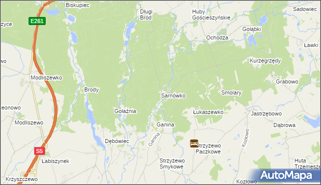 mapa Sarnówko gmina Rogowo, Sarnówko gmina Rogowo na mapie Targeo