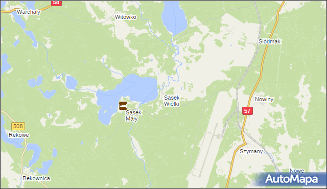 mapa Sasek Wielki, Sasek Wielki na mapie Targeo