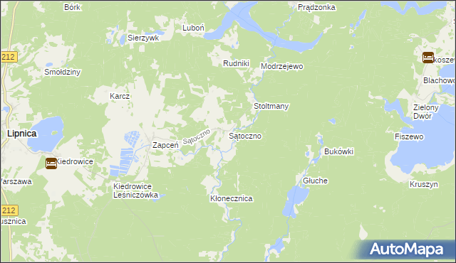 mapa Sątoczno gmina Lipnica, Sątoczno gmina Lipnica na mapie Targeo