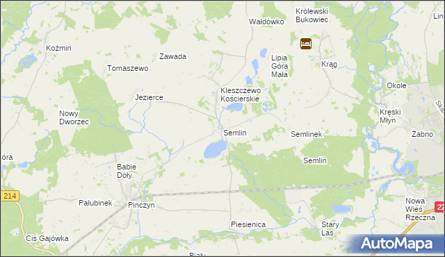 mapa Semlin gmina Zblewo, Semlin gmina Zblewo na mapie Targeo