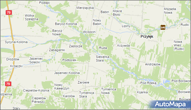 mapa Siekierka Stara, Siekierka Stara na mapie Targeo