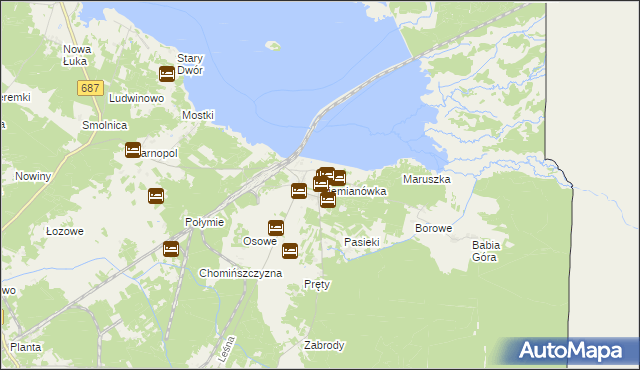 mapa Siemianówka, Siemianówka na mapie Targeo