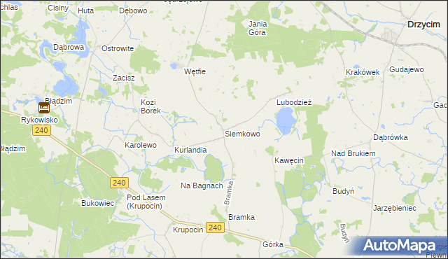 mapa Siemkowo, Siemkowo na mapie Targeo