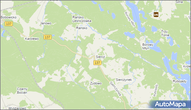 mapa Siercz, Siercz na mapie Targeo