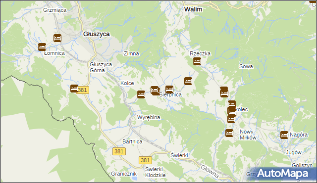 mapa Sierpnica, Sierpnica na mapie Targeo