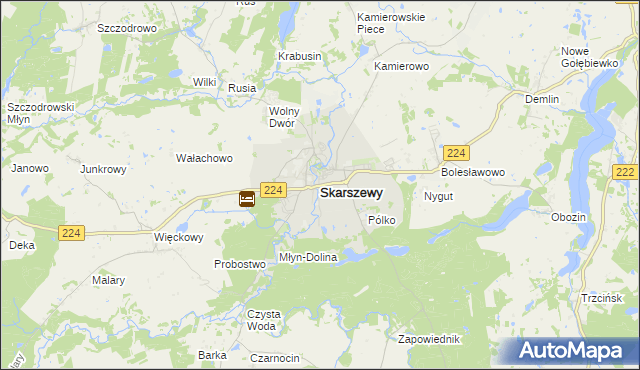 mapa Skarszewy powiat starogardzki, Skarszewy powiat starogardzki na mapie Targeo