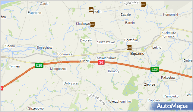 mapa Słowienkowo, Słowienkowo na mapie Targeo