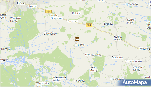 mapa Ślubów gmina Góra, Ślubów gmina Góra na mapie Targeo