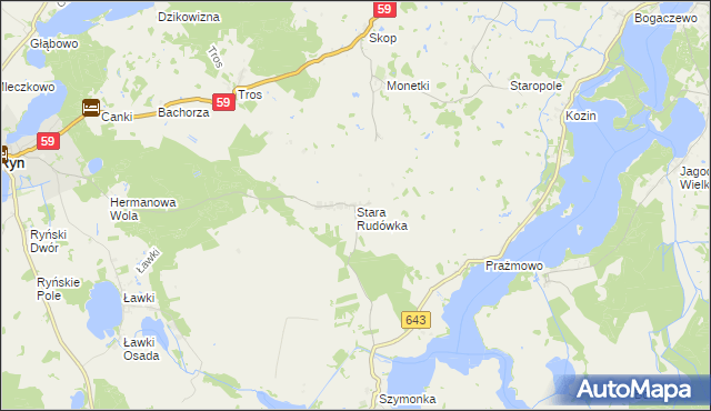 mapa Stara Rudówka, Stara Rudówka na mapie Targeo