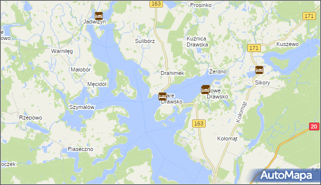 mapa Stare Drawsko, Stare Drawsko na mapie Targeo