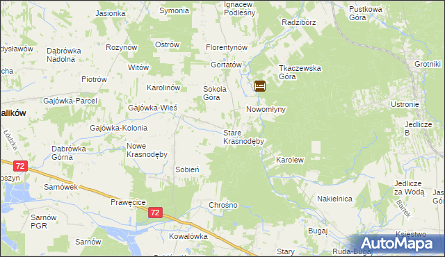 mapa Stare Krasnodęby, Stare Krasnodęby na mapie Targeo