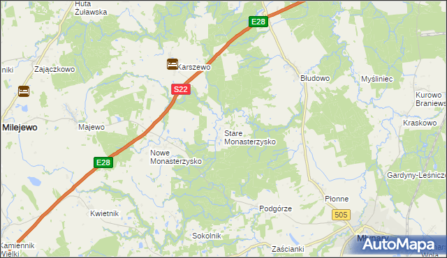 mapa Stare Monasterzysko, Stare Monasterzysko na mapie Targeo