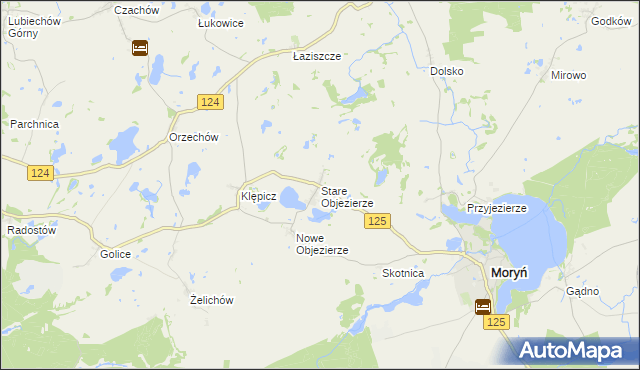 mapa Stare Objezierze, Stare Objezierze na mapie Targeo