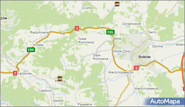 mapa Stare Rochowice, Stare Rochowice na mapie Targeo