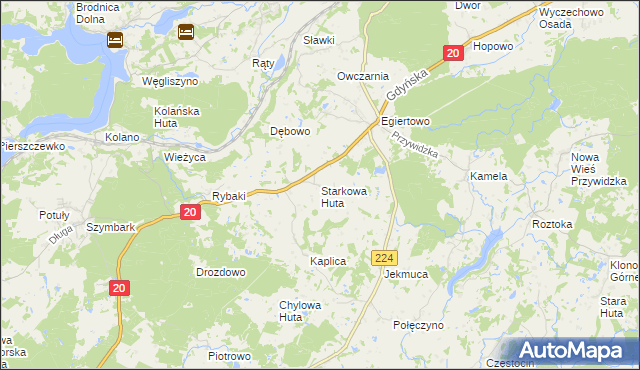 mapa Starkowa Huta, Starkowa Huta na mapie Targeo