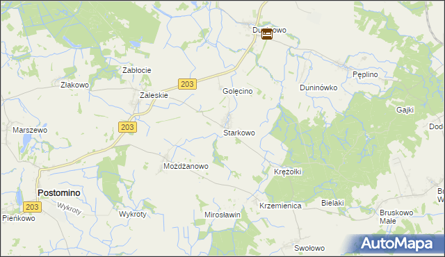 mapa Starkowo gmina Ustka, Starkowo gmina Ustka na mapie Targeo