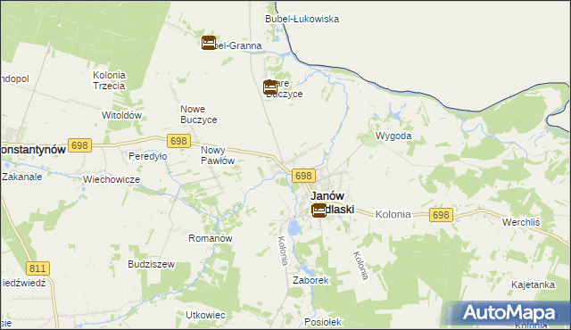 mapa Stary Pawłów, Stary Pawłów na mapie Targeo