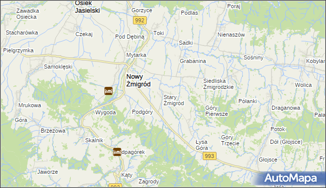 mapa Stary Żmigród, Stary Żmigród na mapie Targeo