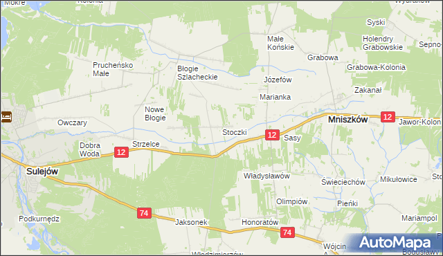 mapa Stoczki gmina Mniszków, Stoczki gmina Mniszków na mapie Targeo
