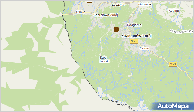 mapa Stóg Izerski, Stóg Izerski na mapie Targeo