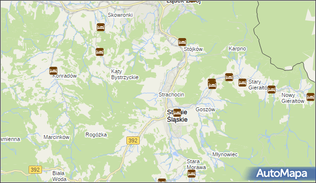 mapa Strachocin gmina Stronie Śląskie, Strachocin gmina Stronie Śląskie na mapie Targeo