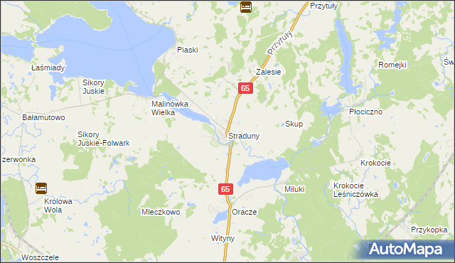mapa Straduny, Straduny na mapie Targeo