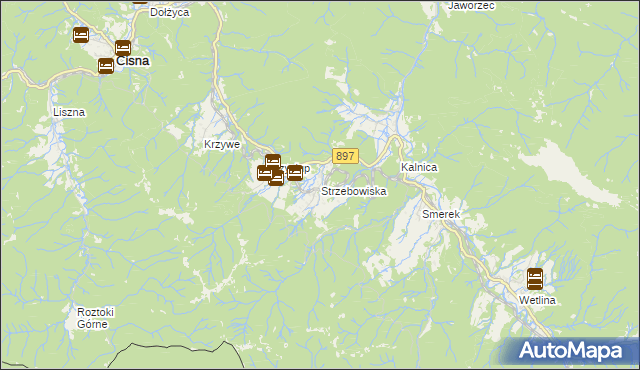 mapa Strzebowiska, Strzebowiska na mapie Targeo