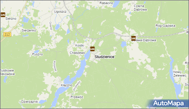 mapa Studzienice powiat bytowski, Studzienice powiat bytowski na mapie Targeo