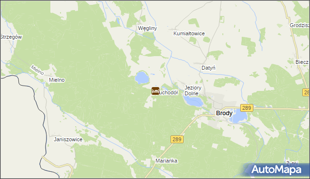 mapa Suchodół gmina Brody, Suchodół gmina Brody na mapie Targeo