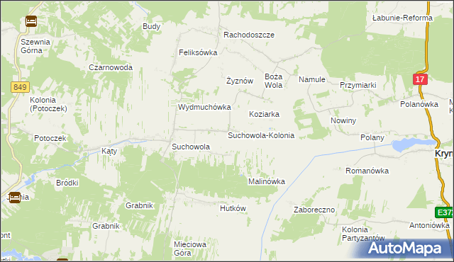 mapa Suchowola-Kolonia, Suchowola-Kolonia na mapie Targeo