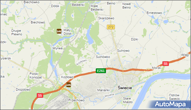 mapa Sulnówko, Sulnówko na mapie Targeo