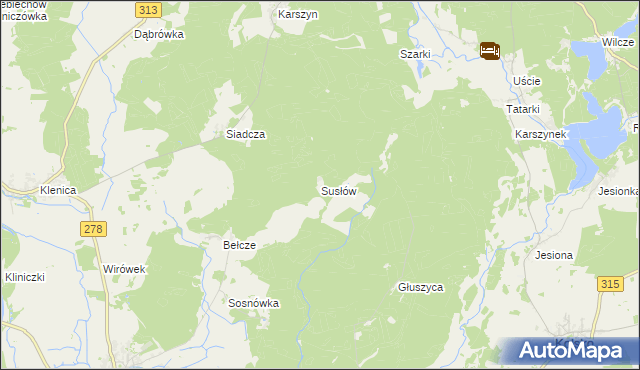 mapa Susłów, Susłów na mapie Targeo