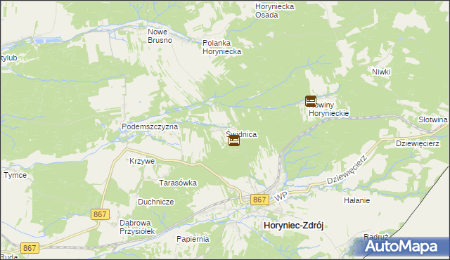 mapa Świdnica gmina Horyniec-Zdrój, Świdnica gmina Horyniec-Zdrój na mapie Targeo