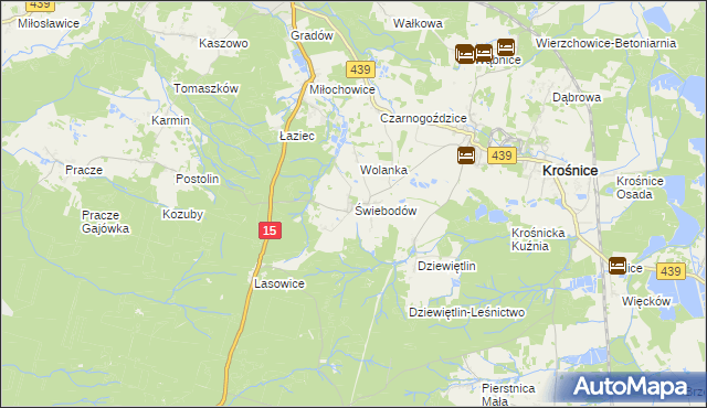 mapa Świebodów, Świebodów na mapie Targeo