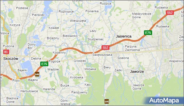 mapa Świętoszówka, Świętoszówka na mapie Targeo