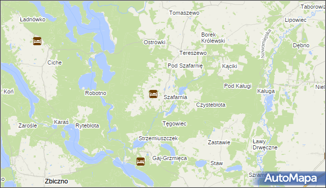 mapa Szafarnia gmina Kurzętnik, Szafarnia gmina Kurzętnik na mapie Targeo