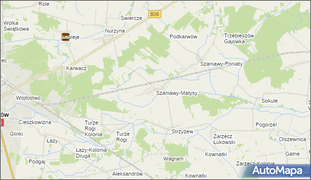 mapa Szaniawy-Matysy, Szaniawy-Matysy na mapie Targeo