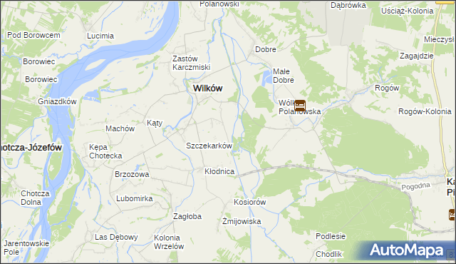 mapa Szczekarków-Kolonia, Szczekarków-Kolonia na mapie Targeo