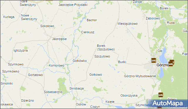mapa Szczutowo gmina Górzno, Szczutowo gmina Górzno na mapie Targeo